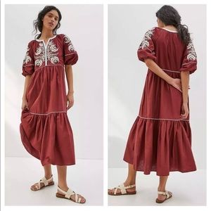 Anthropologie Gretel embroidered maxi dress NWT XS